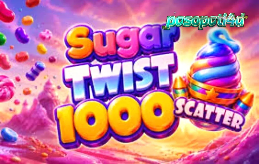 Tampilan visual grid permainan Sugar Twist 1000 yang penuh warna dan permen